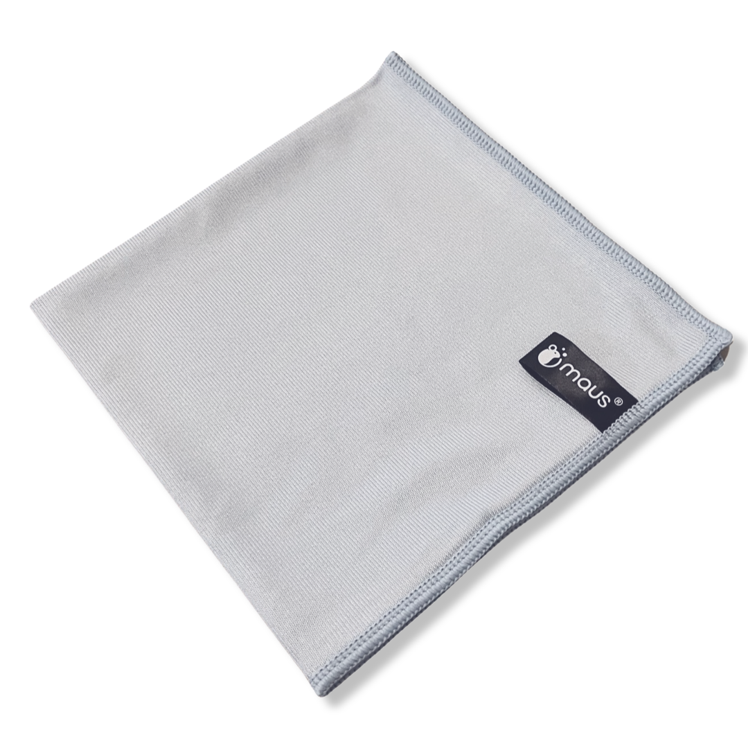 MAUS glas microvezeldoekjes blauw 10 stuks - RVS doeken - 40x40cm