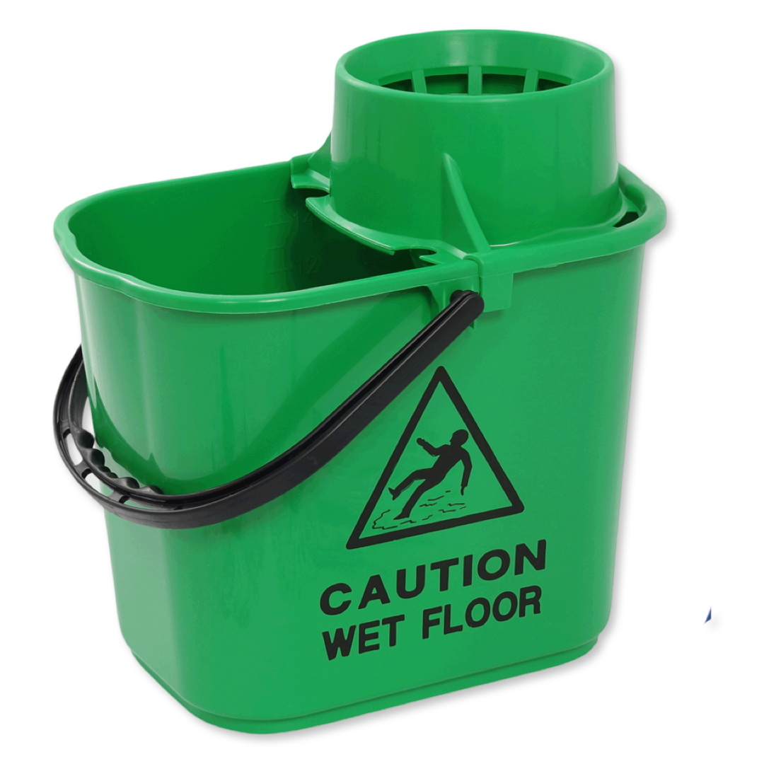 MAUS dweil mopset - 15 liter groen - 2 microvezel dweilen - Reinig duurzaam