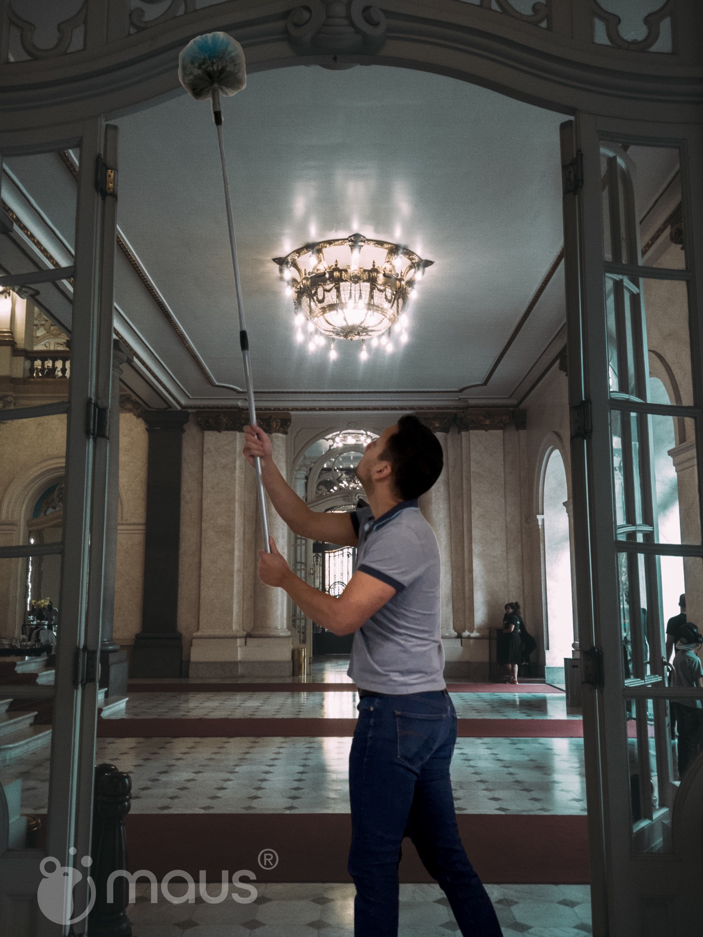 MAUS ragebol met telescoopsteel - plumeau uitschuifbaar 90-160 centimeter- spinnenraggen verwijderen