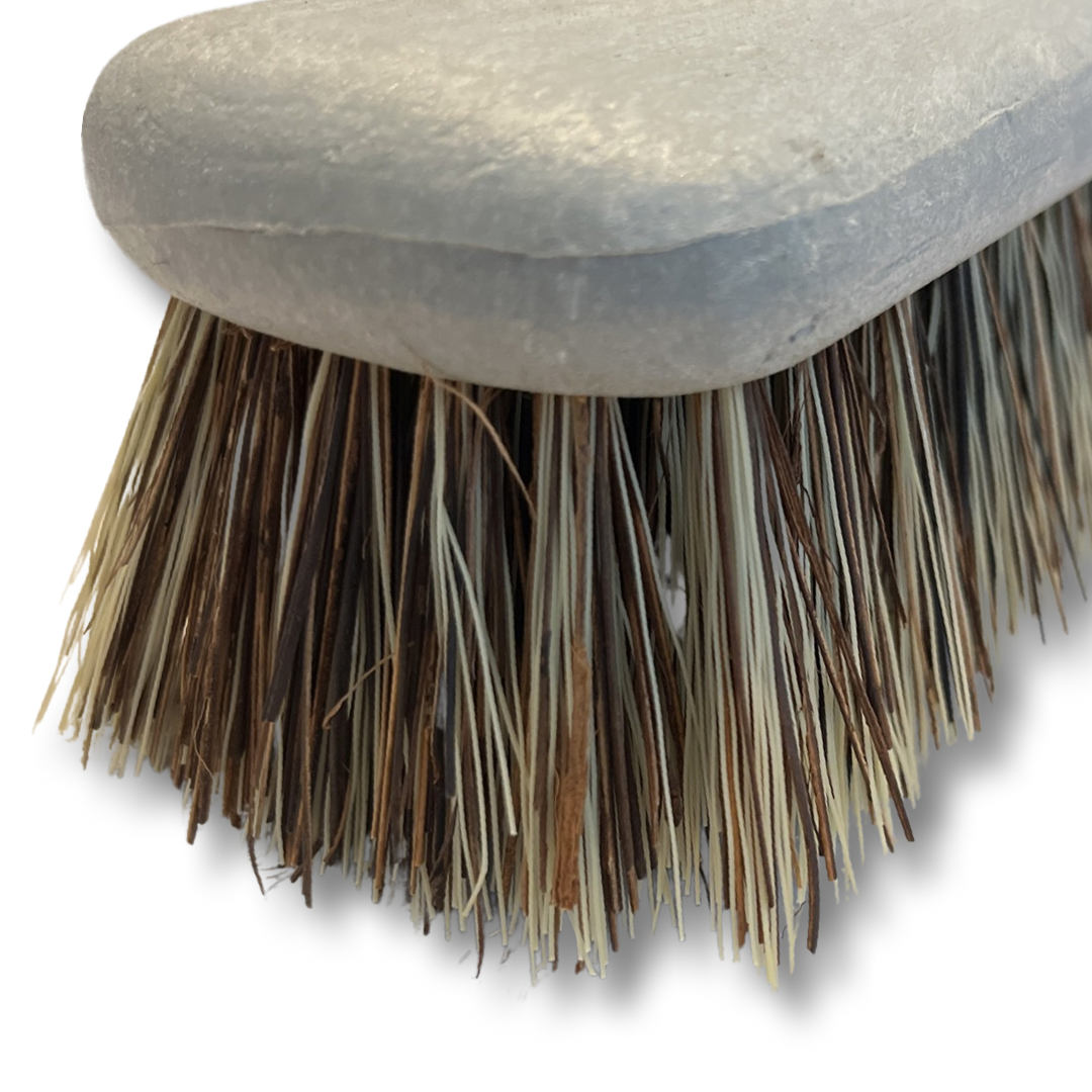 MAUS luiwagen hard met steel - schrobborstel 25 cm. natuurvezels - schrobber met steel