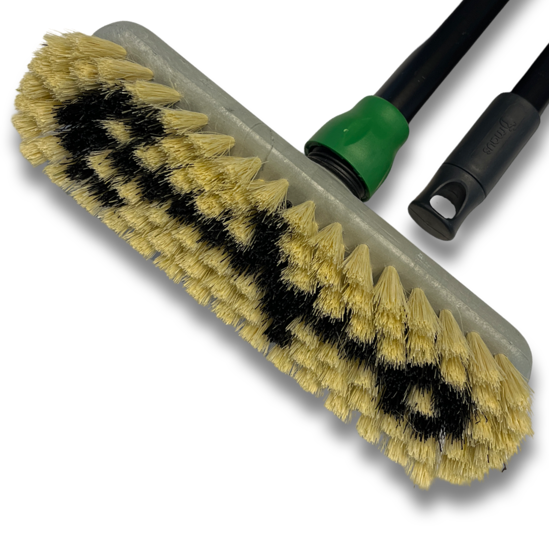 MAUS ankerborstel met steel - zachte schrobborstel 25 cm. - natuurlijke vezels - schrobber met steel