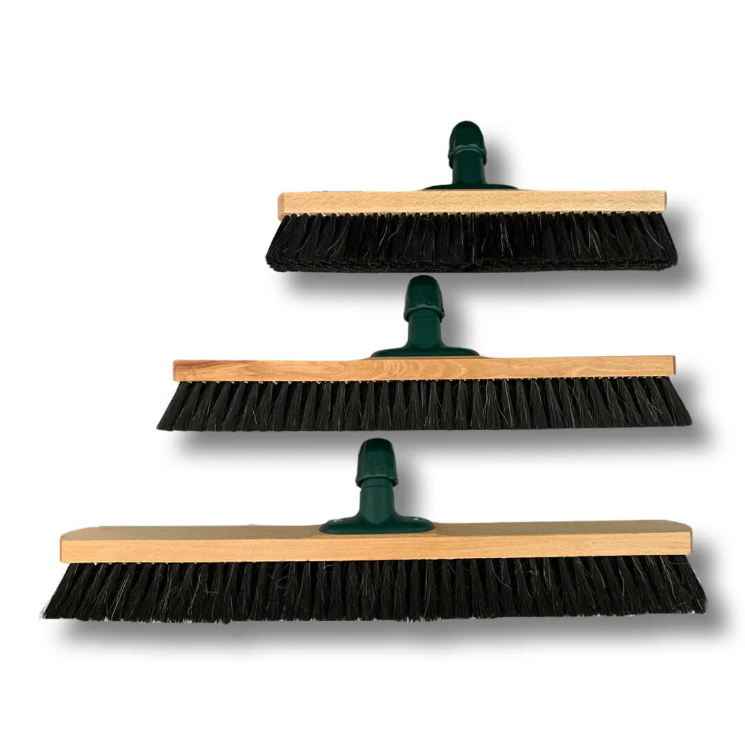 MAUS Classic bezem binnen 50cm - zachte paardenhaar zaalveger van hout met steel - made in EU -zeer robuust