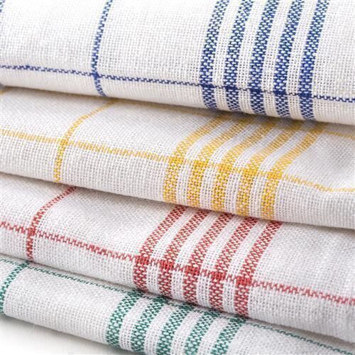 MAUS 10 stuks poleerdoek half linnen groen - budget glazendoek 50 x 70 cm.