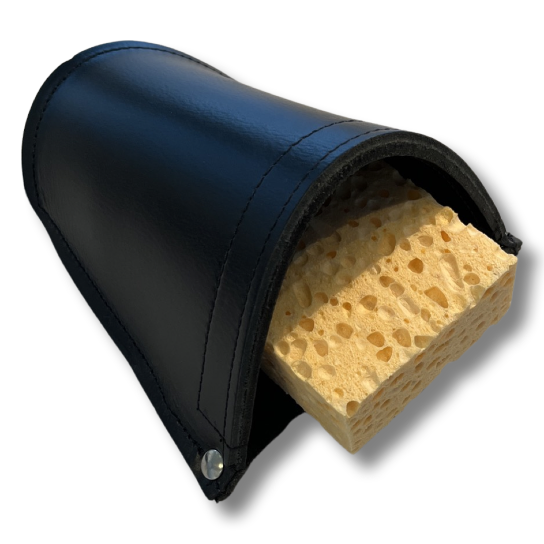 MAUS Classic - glazenwasser zeemtas leder - tas voor spons professional