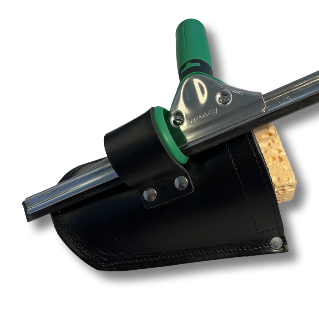MAUS Classic - glazenwasser zeemtas leder met bus - tas voor spons professional