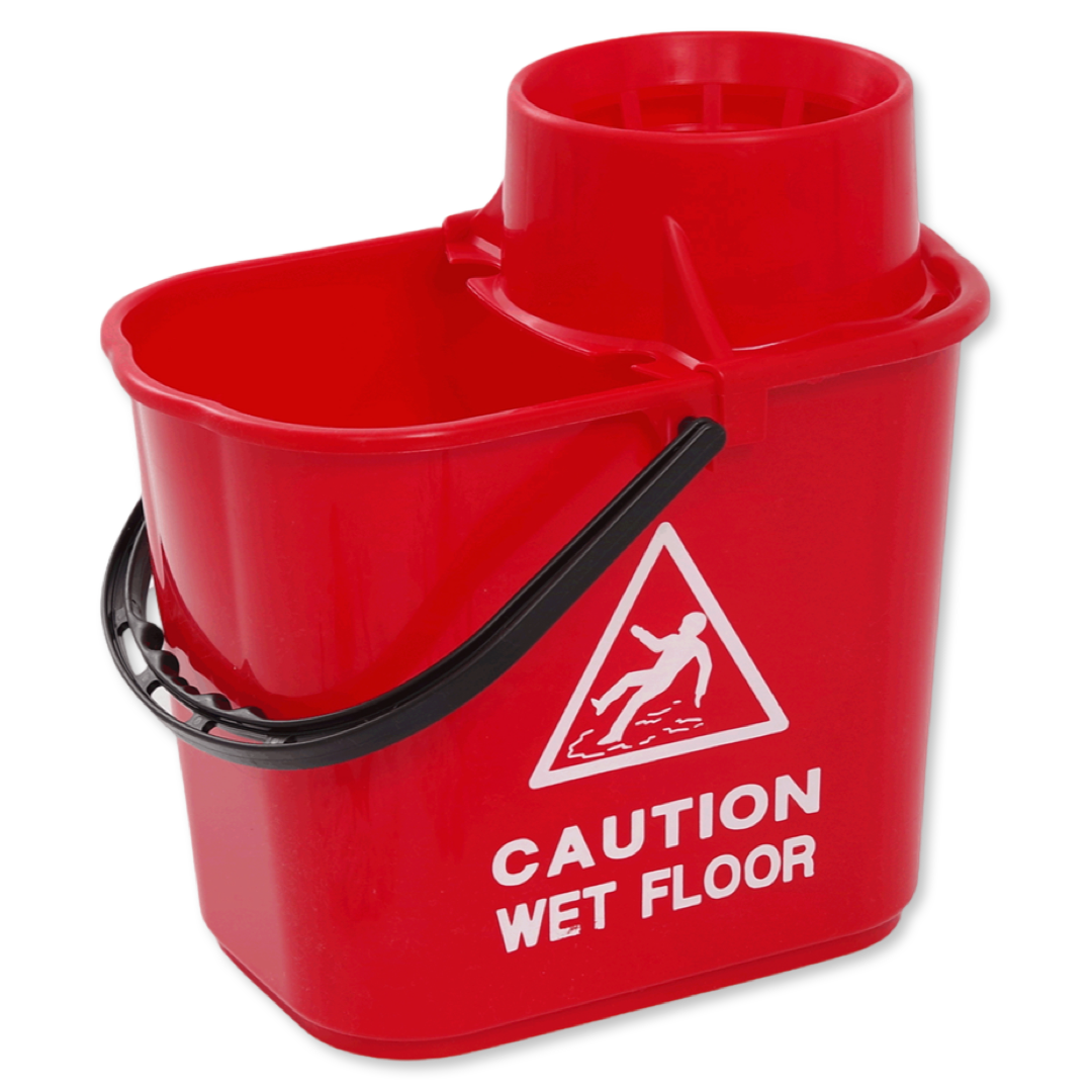 MAUS dweil mopset - 15 liter rood - 2 microvezel dweilen - Reinig duurzaam