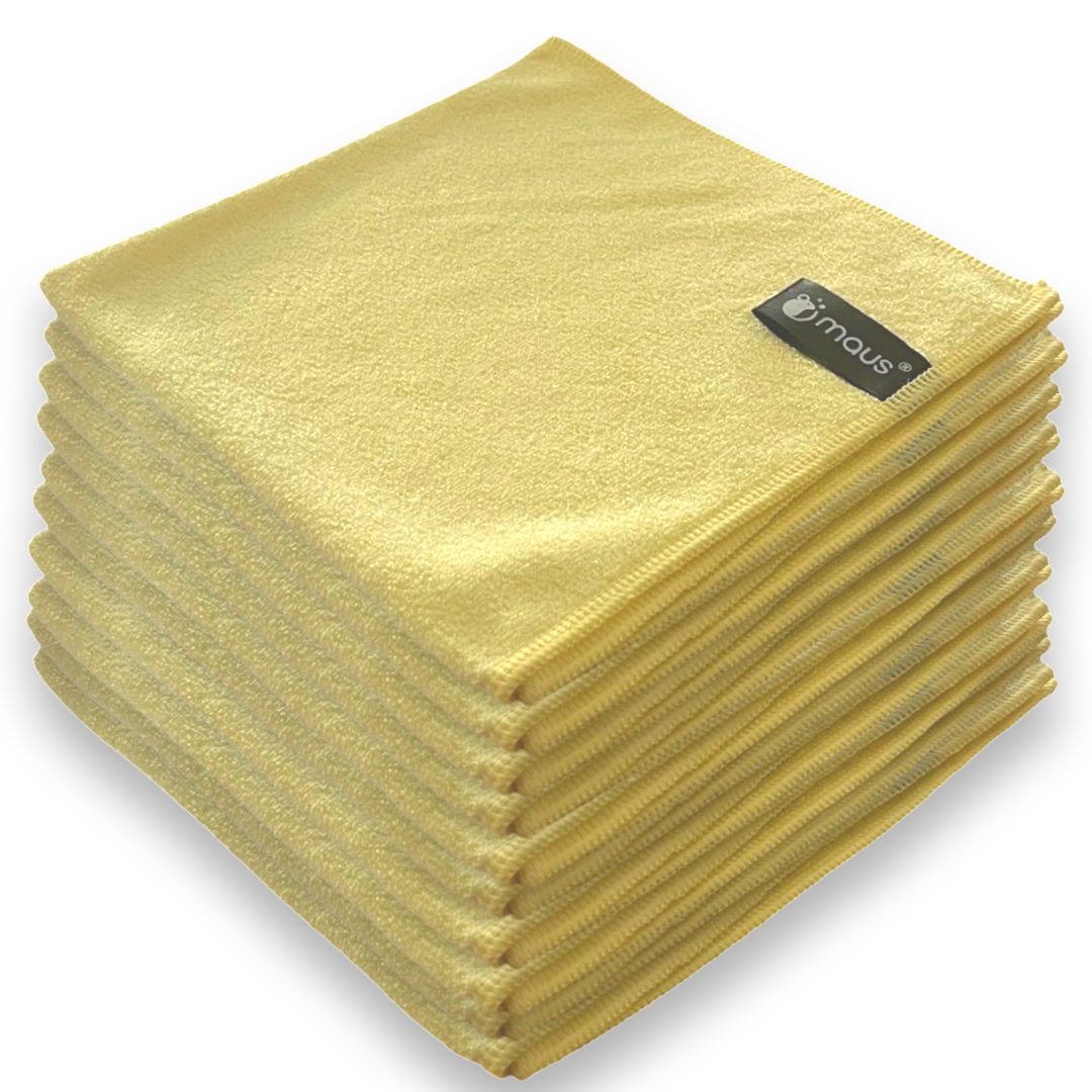 MAUS 10 stuks professionele microvezeldoekjes geel 40x40cm.
