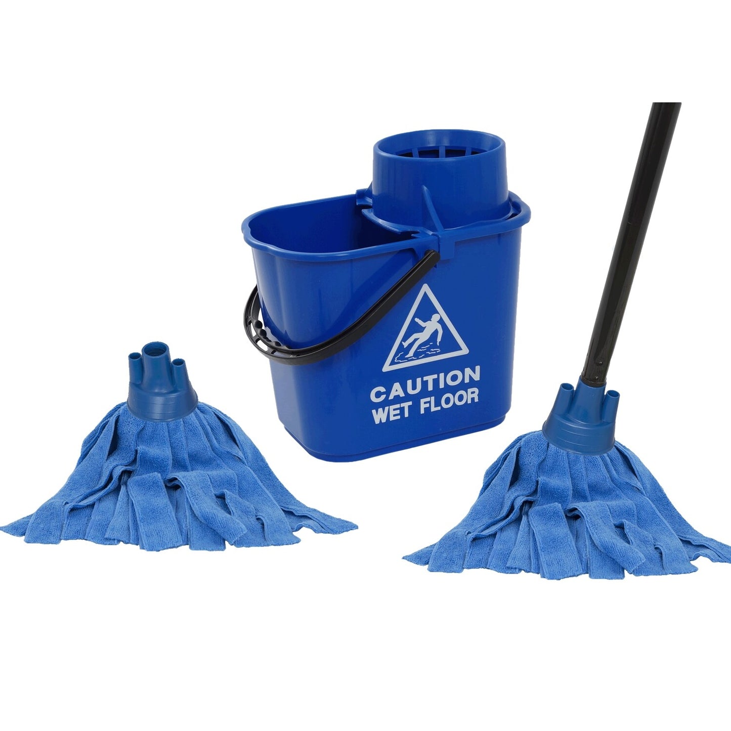 MAUS dweil mopset - 15 liter blauw - 2 microvezel dweilen - Reinig duurzaam