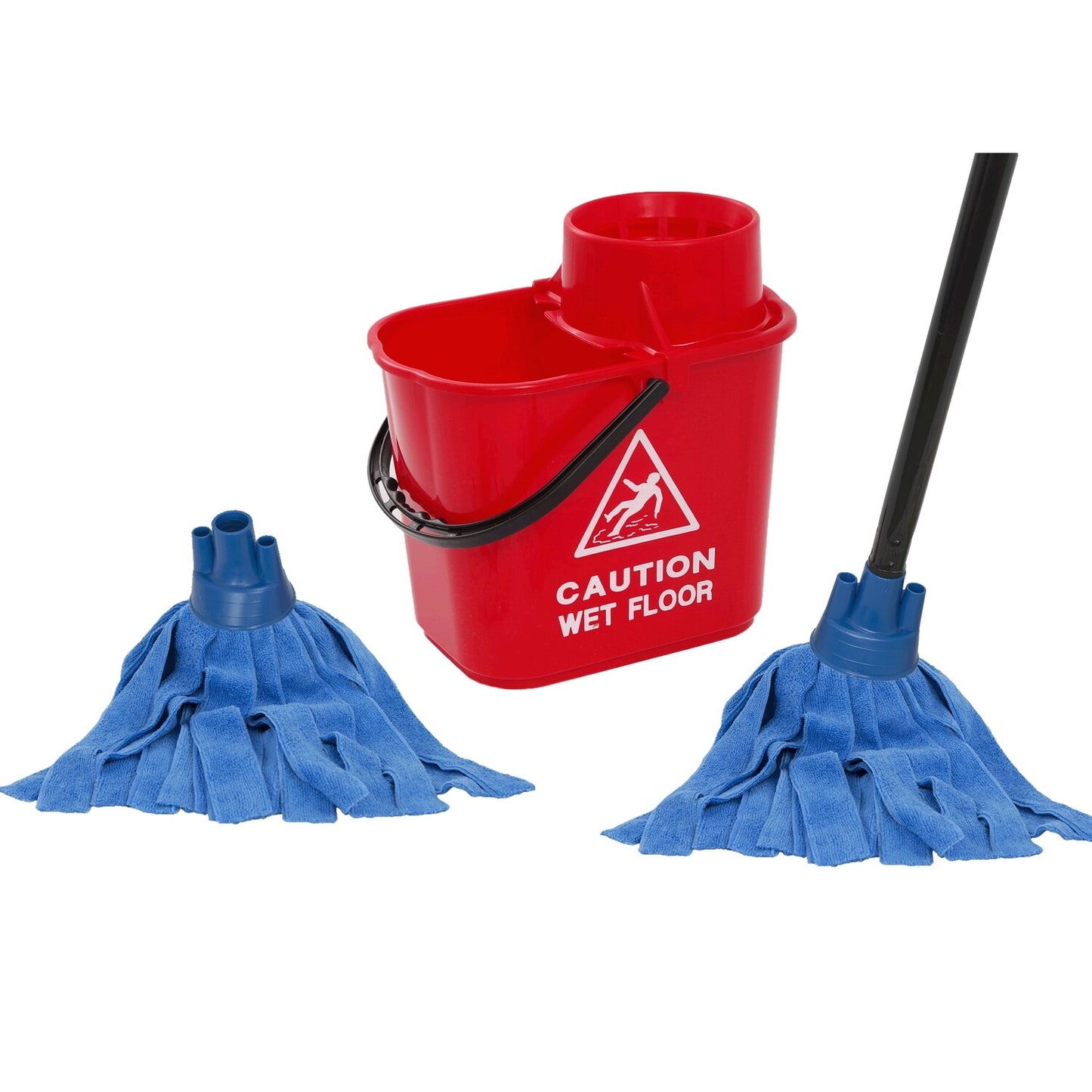MAUS dweil mopset - 15 liter rood - 2 microvezel dweilen - Reinig duurzaam