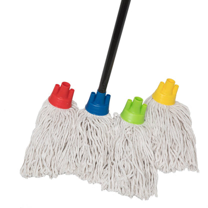 MAUS Spanish mop with handle - 4 mop heads in different colours