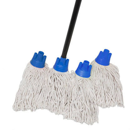 MAUS Spanish mop with handle - 4 mop heads in blue