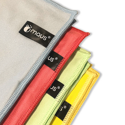 MAUS chiffons microfibres rouge 10 pièces pour verre acier inoxydable - 40x40cm