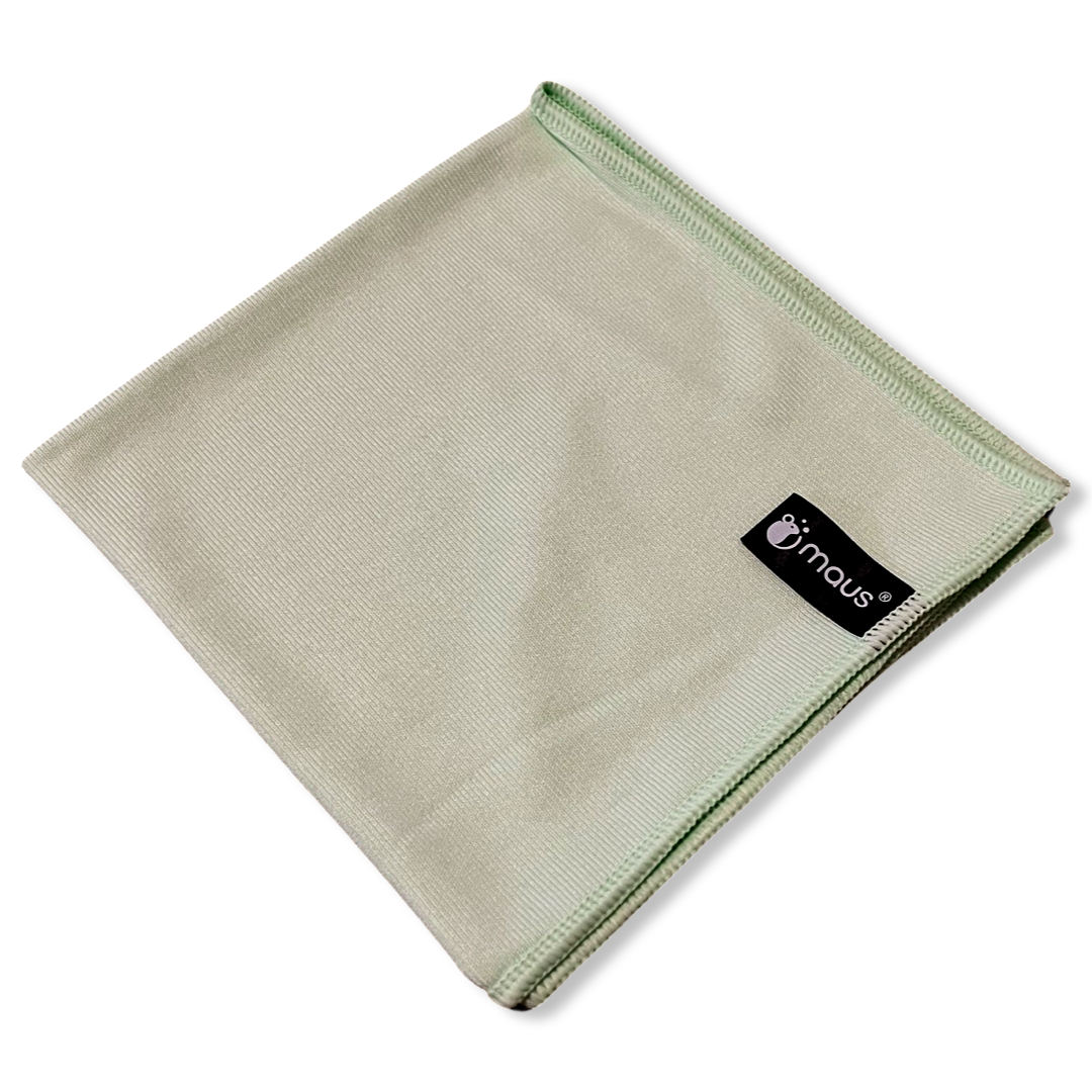 MAUS glas microvezeldoekjes groen 10 stuks - RVS doeken - 40x40cm