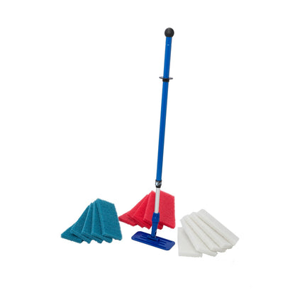MAUS doodlebug set complete - 15 pads 5x white red blue with handle and holder for edge cleaning