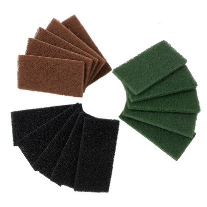 MAUS doodlebug set complete - 15 pads 5x green brown black with handle and holder for edge cleaning