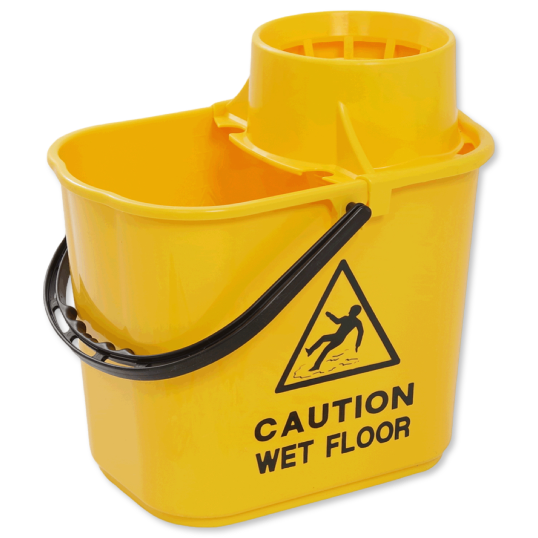 MAUS dweil mopset - 15 liter geel - 2 microvezel dweilen - Reinig duurzaam