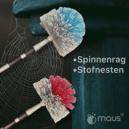 MAUS cobweb brush with telescopic handle - extendable duster 90-160 centimetres - remove cobwebs