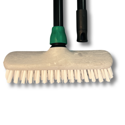 Balai-brosse MAUS avec manche - brosse à récurer 25 cm. polyamide blanc - récureur avec long manche de 150 cm.