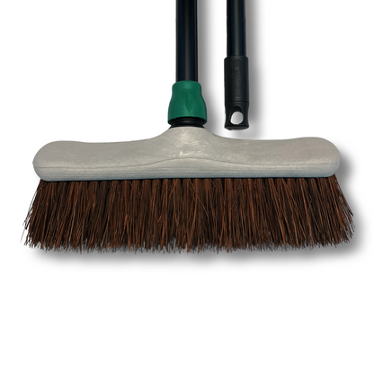 MAUS outdoor broom 30cm - bassine street broom with 150cm handle - natural fibres - made in EU - robust broom