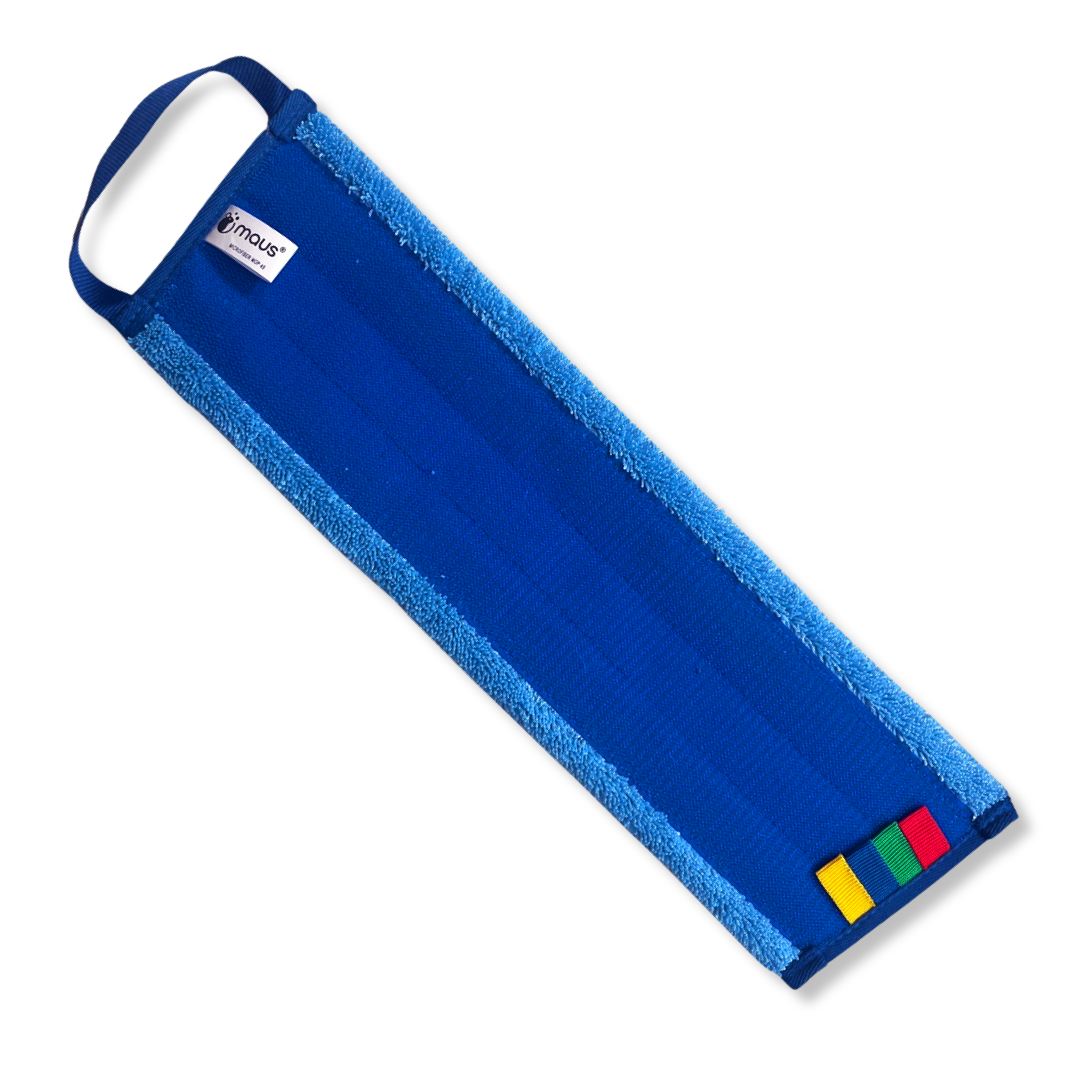 MAUS vlakmop velcro dweil 45 cm microvezel blauw