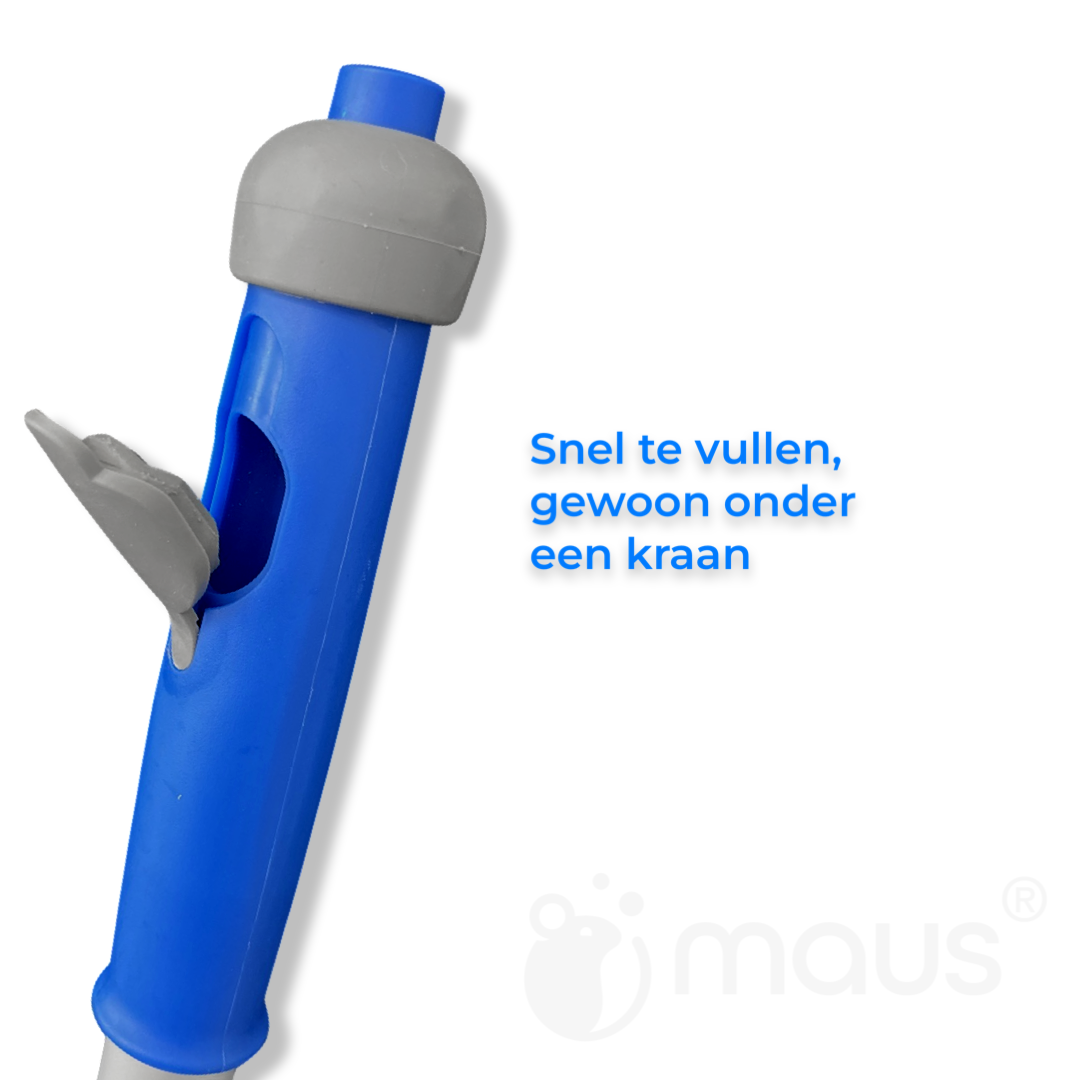 MAUS Vlakmop set 40cm met Spraysteel - Dweil met Velcro Bevestiging - 3 Microvezel Moppen