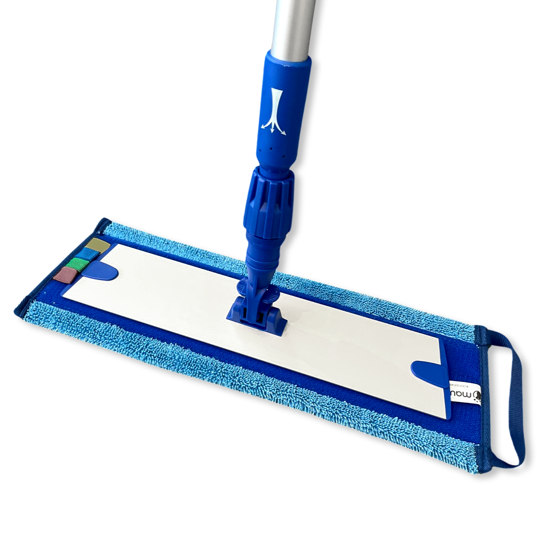 MAUS Vlakmop set 40cm met Spraysteel - Dweil met Velcro Bevestiging - 3 Microvezel Moppen