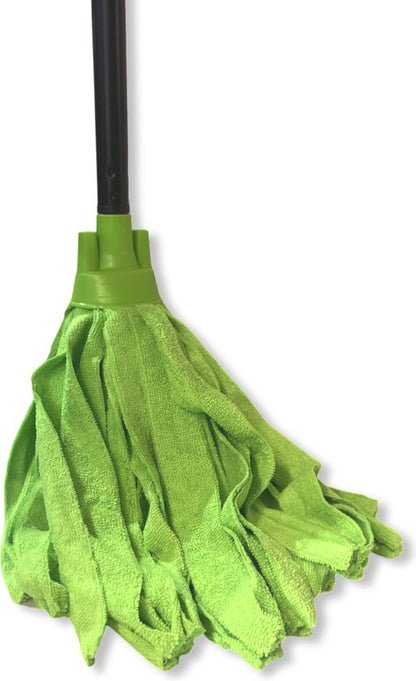 MAUS Spaanse mop met groene microvezel dweilkop en zwarte steel