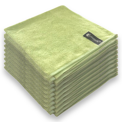 MAUS 10 chiffons microfibre verts 40x40cm.