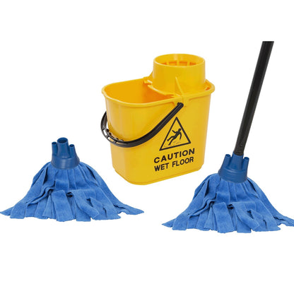 MAUS mopping set - 15 litre yellow - 2 microfibre mops - clean sustainably
