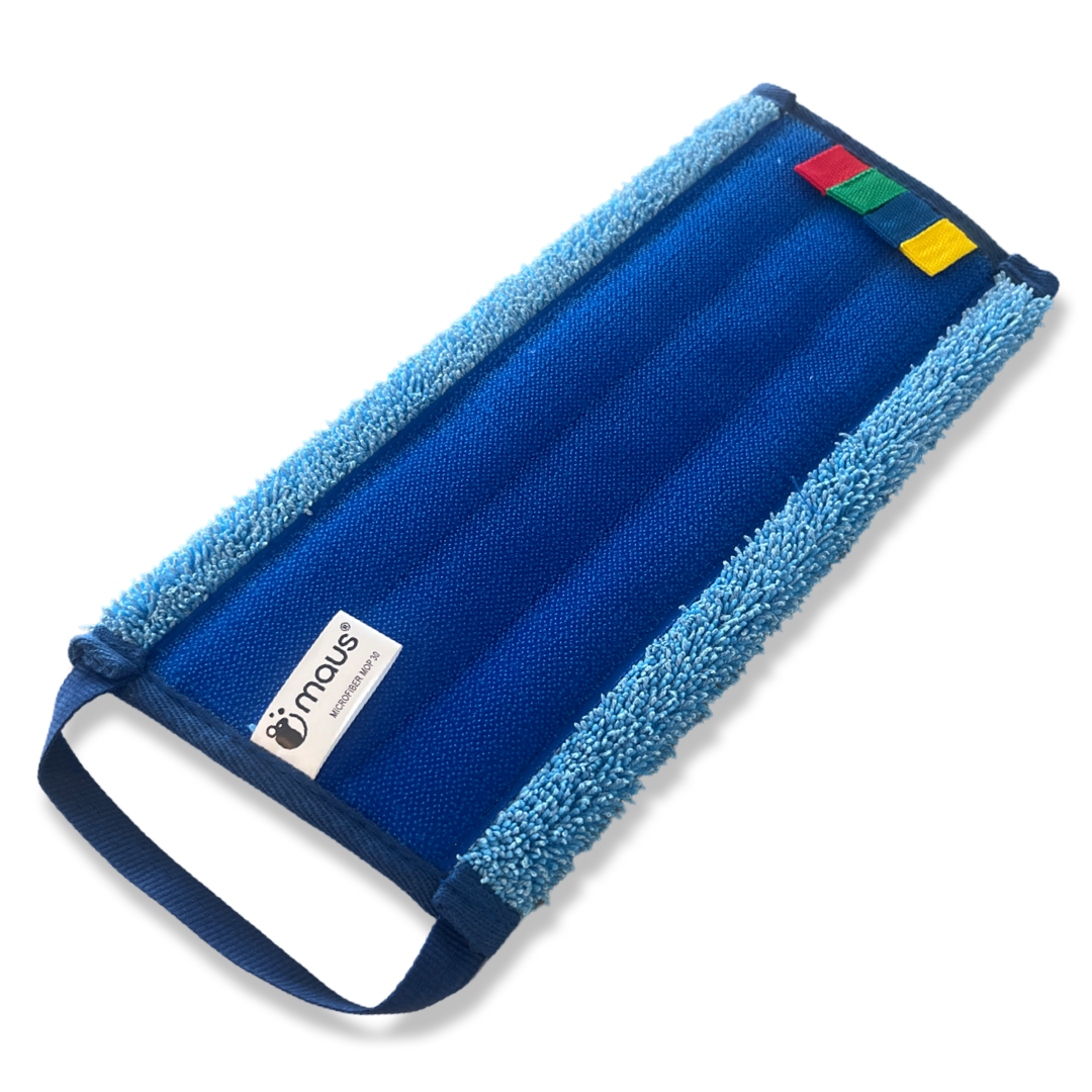 MAUS vlakmop velcro dweil 30 cm microvezel blauw