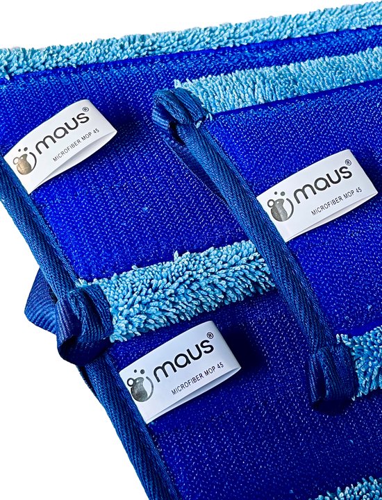 MAUS microvezel vlakmop 45 cm blauw – afbeelding 2