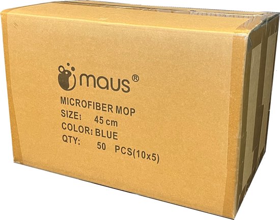 MAUS microvezel vlakmop 45 cm blauw – afbeelding 3